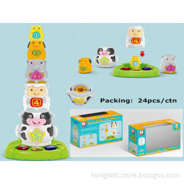 Funny Animal Jenga Game Play Set, English Language IC, Light